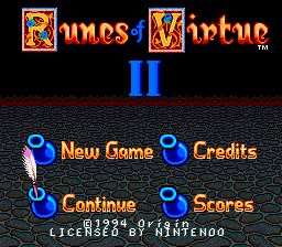 Ultima - Runes of Virtue II Title Screen